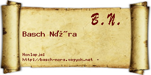 Basch Nóra névjegykártya